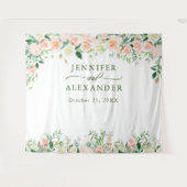 Tenture Fond de photomaton de mariage avec des roses Elega (Devant (Horizontal))