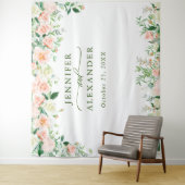 Tenture Fond de photomaton de mariage avec des roses Elega (En situation)