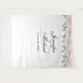 Tenture Fond de photomaton de mariage avec feuillage de ro (Devant (Horizontal))