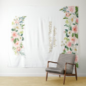 Tenture Fond de photomaton de mariage avec fleurs roses (En situation (horizontale))