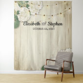 Tenture Fond de photomaton de mariage avec hydrangees et l (En situation)