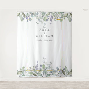 Tenture Fond de photomaton de mariage avec sauge et lilas