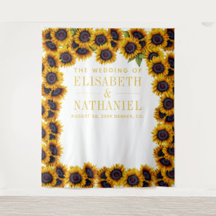 Tenture Fond de photomaton de mariage avec tournesols de c