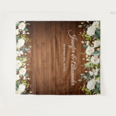 Tenture Fond de photomaton de mariage avec verdure et rose (Devant (Horizontal))