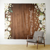 Tenture Fond de photomaton de mariage avec verdure et rose (En situation (horizontale))