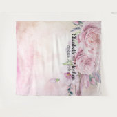 Tenture Fond de photomaton de mariage Bohème Fleurs Plumes (Devant (Horizontal))