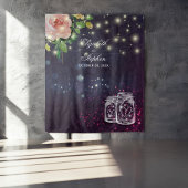 Tenture Fond de photomaton de mariage Chic Fleur Mason Jar