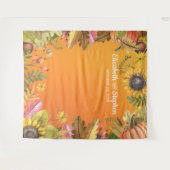 Tenture Fond de photomaton de mariage citrouille feuilles  (Devant (Horizontal))