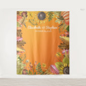 Tenture Fond de photomaton de mariage citrouille feuilles  (Devant)