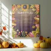 Tenture Fond de photomaton de mariage citrouille feuilles