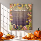 Tenture Fond de photomaton de mariage citrouille feuilles