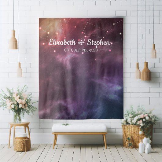 Tenture Fond de photomaton de mariage Constellations de la