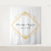 Tenture Fond de photomaton de mariage diamant or moderne (Devant)