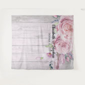 Tenture Fond de photomaton de mariage en bois rustique flo (Devant (Horizontal))