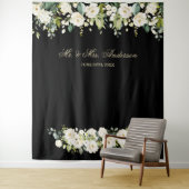 Tenture Fond de photomaton de mariage Fleurs Blanches sur  (En situation)