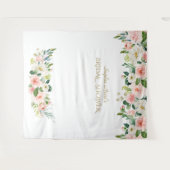 Tenture Fond de photomaton de mariage Fleurs roses (Devant (Horizontal))