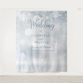 Tenture Fond de photomaton de mariage Flocons de neige d'h (Devant)