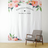 Tenture Fond de photomaton de mariage floral aquarelle (En situation)