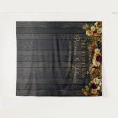 Tenture Fond de photomaton de mariage floral automnal rust (Devant (Horizontal))