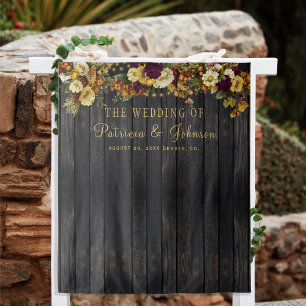 Tenture Fond de photomaton de mariage floral automnal rust