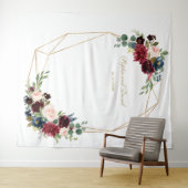 Tenture Fond de photomaton de mariage floral doré de Bourg (En situation (horizontale))