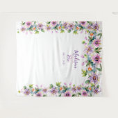 Tenture Fond de photomaton de mariage floral rose (Devant (Horizontal))