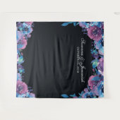 Tenture Fond de photomaton de mariage floral violet (Devant (Horizontal))