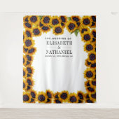 Tenture Fond de photomaton de mariage rustique tournesols (Devant)