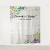 Tenture Fond de photomaton de mariage Succulent Bois rusti (Devant)