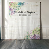 Tenture Fond de photomaton de mariage Succulent Bois rusti