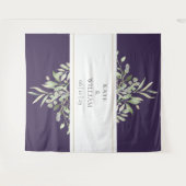 Tenture Fond de photomaton de mariage vert pourpre (Devant (Horizontal))