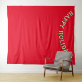 Tenture Fond de photomaton de Noël Joyeuses Fêtes Rouge (En situation (horizontale))