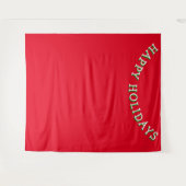 Tenture Fond de photomaton de Noël Joyeuses Fêtes Rouge (Devant (Horizontal))