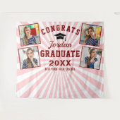 Tenture Fond de photomaton de remise de diplôme rose rouge (Devant (Horizontal))