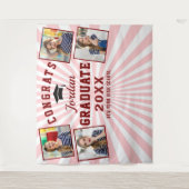 Tenture Fond de photomaton de remise de diplôme rose rouge (Devant)