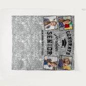 Tenture Fond de photomaton de remise de diplômes argenté m (Devant (Horizontal))