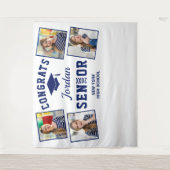 Tenture Fond de photomaton de remise de diplômes Navy Or M (Devant)