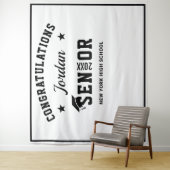 Tenture Fond de photomaton de remise de diplômes noir blan (En situation)