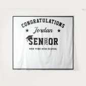 Tenture Fond de photomaton de remise de diplômes noir et b (Devant (Horizontal))