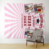 Tenture Fond de photomaton de remise de diplômes rose roug (En situation (horizontale))