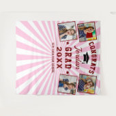 Tenture Fond de photomaton de remise de diplômes rose roug (Devant (Horizontal))