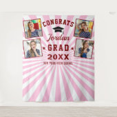 Tenture Fond de photomaton de remise de diplômes rose roug (Devant)