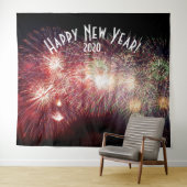 Tenture Fond de photomaton du Nouvel An avec feux d'artifi (En situation (horizontale))