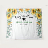 Tenture Fond de photomaton eucalyptus tournesols modernes (Devant (Horizontal))