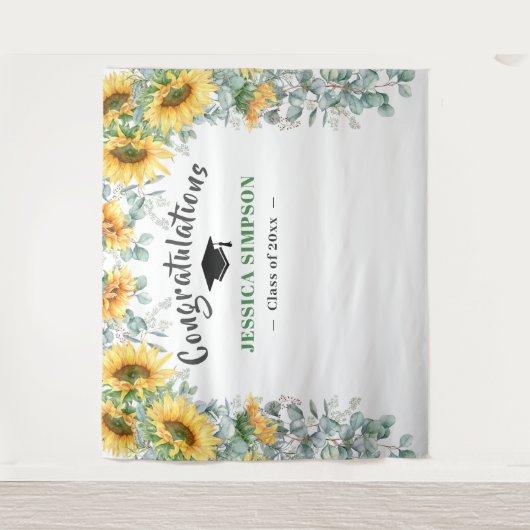 Tenture Fond de photomaton eucalyptus tournesols modernes (Devant)