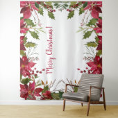 Tenture Fond de photomaton floral Poinsettia de Noël (En situation)