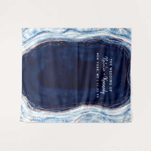 Tenture Fond de photomaton géode or rose bleu saphir (Devant (Horizontal))