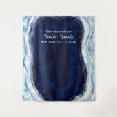 Tenture Fond de photomaton géode or rose bleu saphir (Devant)