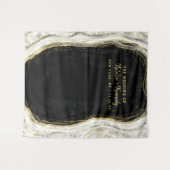 Tenture Fond de photomaton géode roche noir blanc et or (Devant (Horizontal))