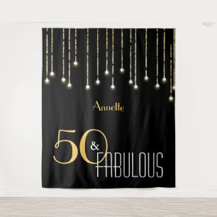 Tenture Fond de photomaton noir or pour 50e anniversaire